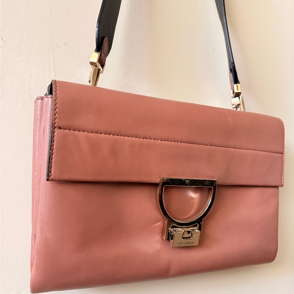 Italian leather Coccinelle Pink 2 Bags In One with Removable Strap